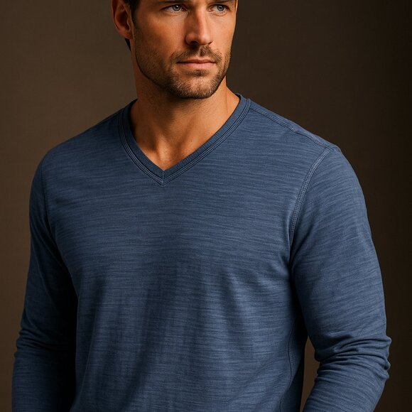 Tommy Bahama Long-Sleeve Crewneck Tee – Blue– Size XLT - Picture 1 of 14